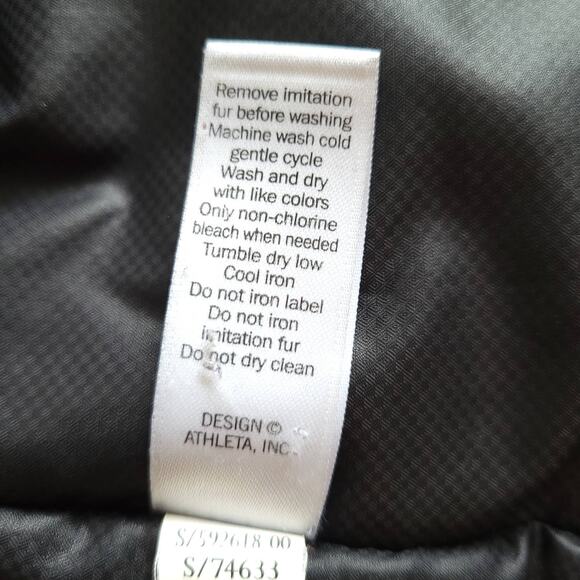 Athleta Primaloft Peak Parka Black Hooded Zippered Pockets Women XXS - Picture 13 of 15